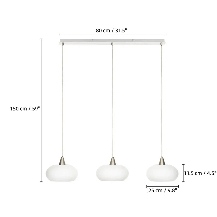 Rachel Minimalist 3-Light Glass Pendant Light | Modern Light | Ping ...